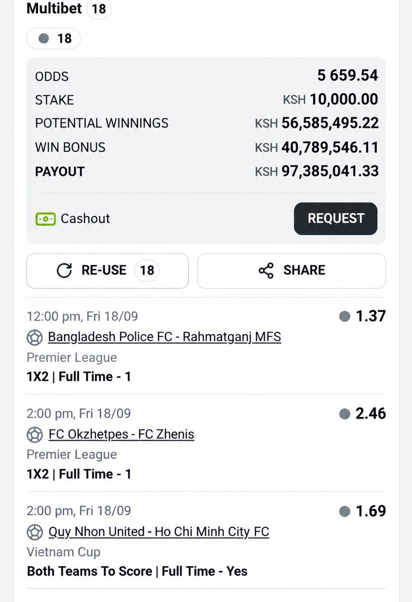 autowatchcenter's tweet photo. Betting ni luck, but this month nimechange strategy na so far nimemake around KSh 500K from an initial KSh 30K deposit. 
1️⃣ 1st bet — 4 odds
2️⃣ 2nd bet — 9 odds
3️⃣ 3rd bet — 1k+ odds
Then nastake KSh 10K. 1st bet most of the time inaingia, the second ni mara moja moja, https://t.co/CziqoRmvy0
