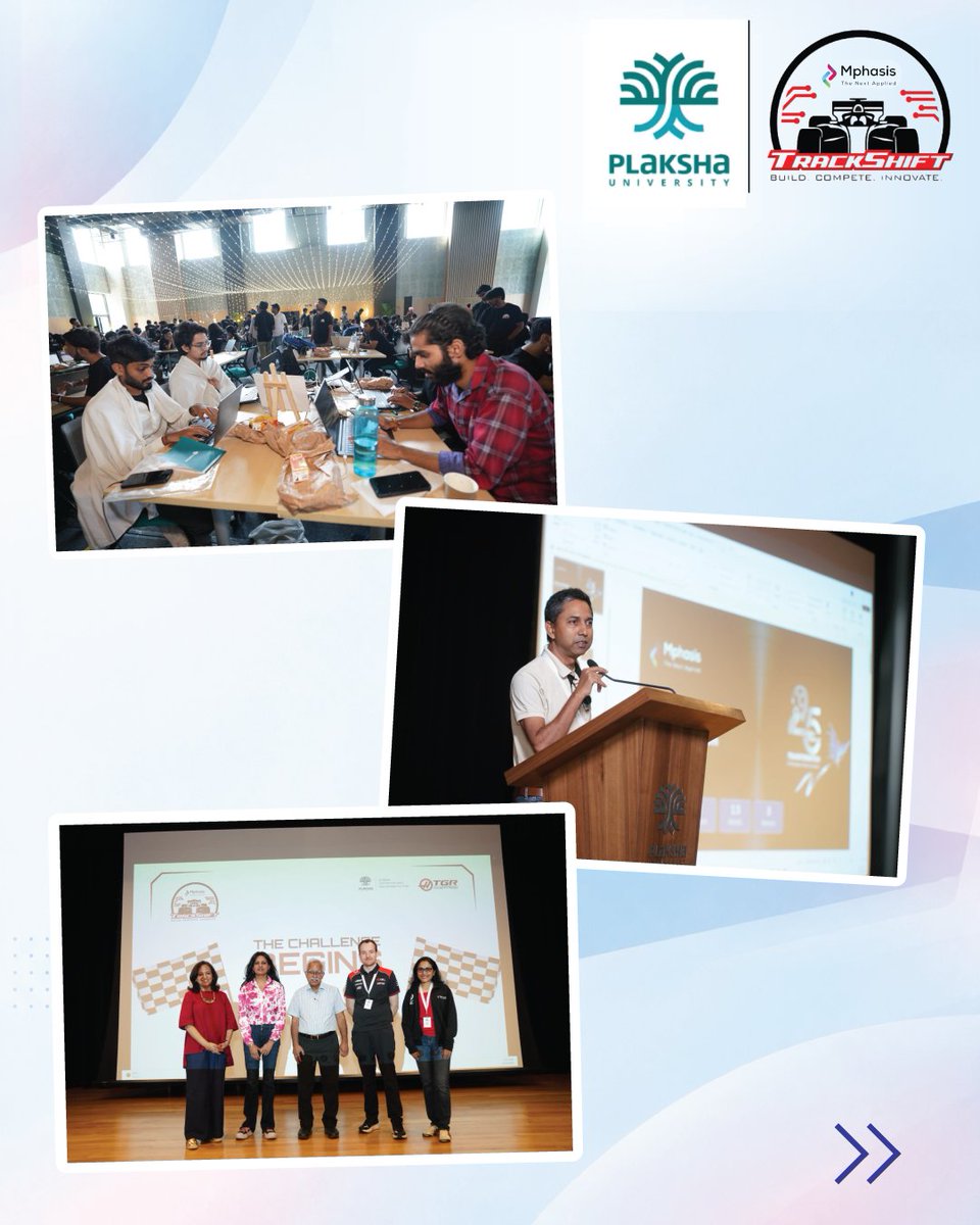 Mphasis's tweet photo. What happens when students get to work on engineering problems drawn directly from the realities of motorsport? At TrackShift 2026, more than 180 undergraduate and postgraduate student innovators from across India came together for a 24-hour applied innovation challenge at the intersection of artificial intelligence, mobility and intelligent systems.

Developed as part of Mphasis' multi-year association with the TGR Haas F1 Team and hosted by Mphasis CSR in partnership with Plaksha University, the challenge gave students the opportunity to apply computer vision, data science and predictive modelling to complex engineering problems with relevance beyond the track.

Learn More: https://t.co/kEzrFIXUNw

#Trackshift #Hackathon #AI #StayAhead #EngineeringIsInOurDNA #IntelligentEngineering #AIWithoutIntelligenceIsArtificial