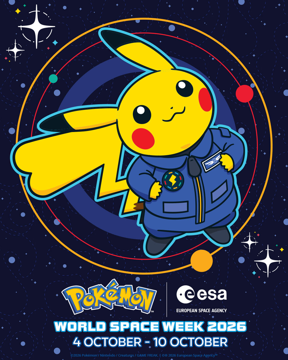 pokemapi's tweet photo. The Pokémon Company（株式会社ポケモン）とESA（欧州宇宙機関）のコラボレーションによる「WORLD SPACE WEEK 2026（世界宇宙週間）」の開催が発表されています。

📅期間：2026/10/4(日)～2026/10/10(土)

💡発表されているポケモンGOの2026年10月イベントスケジュールの、

✅「???」イベント（2026/10/4(日)～2026/10/10(土)まで）

は、「ポケモン×ESAコラボ」の連動イベントかもしれません。

▼https://t.co/YYOGK9pH5H

#ポケモンGO