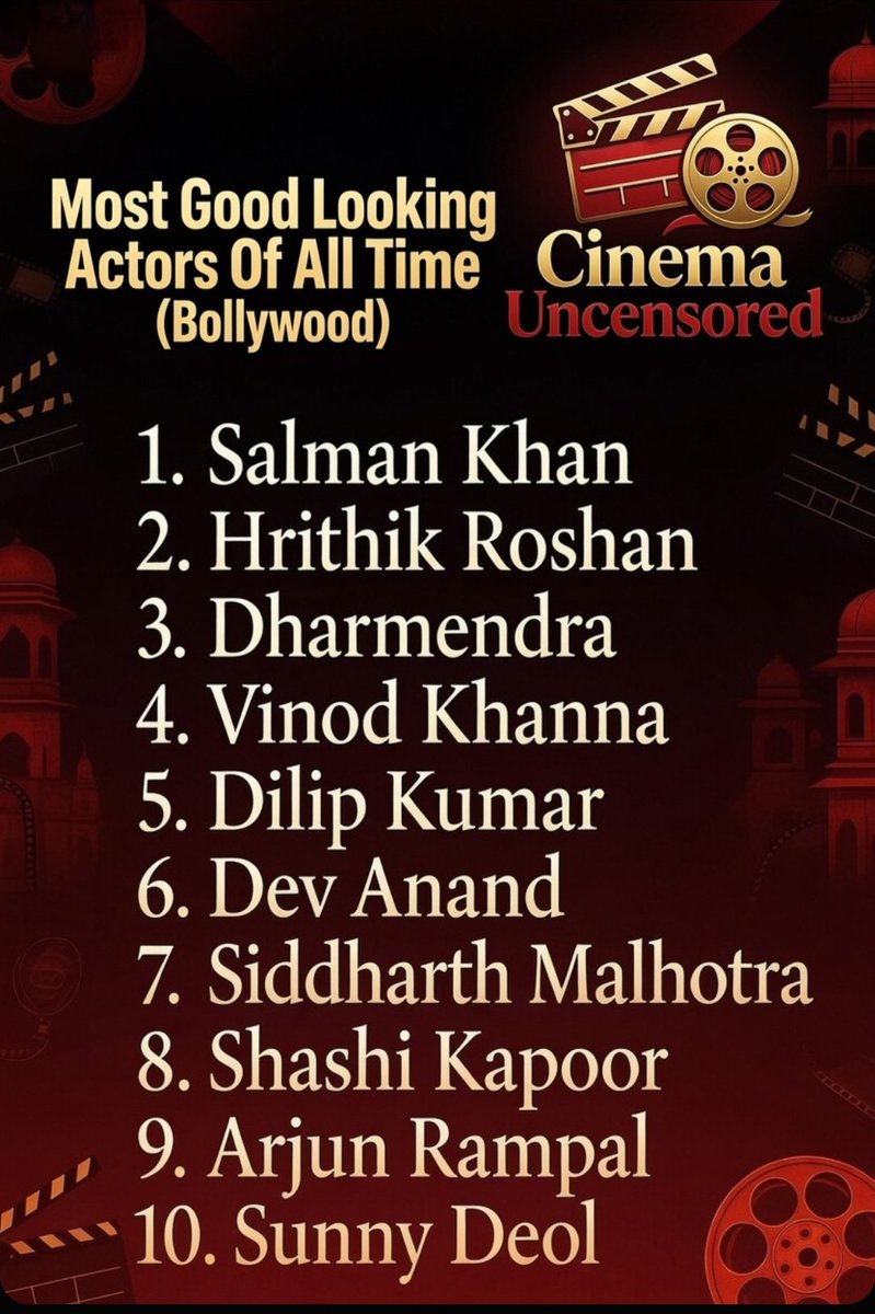 Cine_Uncensored's tweet photo. Most Good Looking Bollywood Actors Of All Time :- https://t.co/DSHifjrsGx