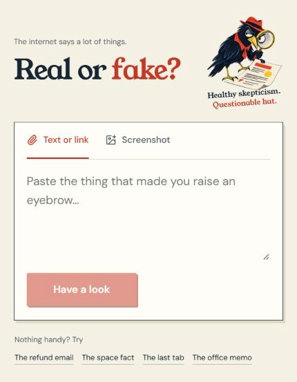 Real or Fake reality-check experiment