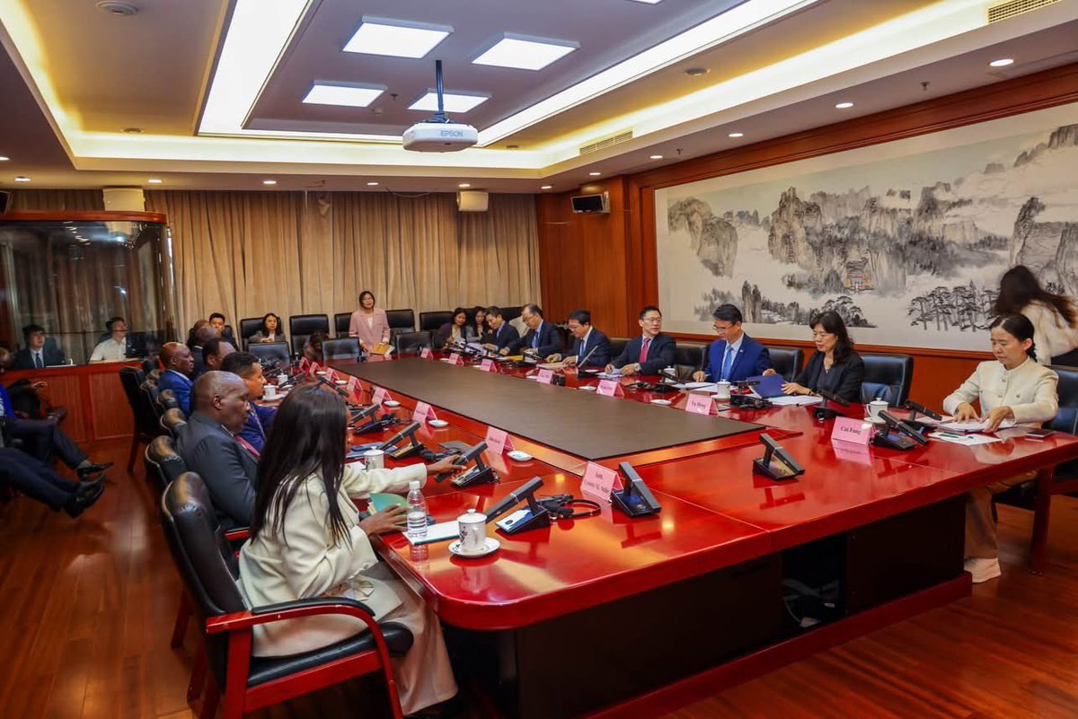 JKorir_K's tweet photo. Today, I joined fellow Principal Secretaries from the National Treasury, Roads and Transport, together with Kenya’s Ambassador to China, H.E. Willy Bett, for a high-level meeting with H.E. Liao Min, Vice Minister of Finance of the People’s Republic of China, in Beijing.

We reaffirmed Kenya’s strong partnership with China and discussed accelerating cooperation in transport, water and technical training, as well as advancing the Panda Bond initiative and the completion of the SGR to Malaba.

I called for deeper collaboration in the water sector, particularly in advancing the Bosto Dam and Keben Dam projects, which are already in the pipeline for support.

We remain committed to partnerships that deliver transformative infrastructure and improved services for Kenyans.