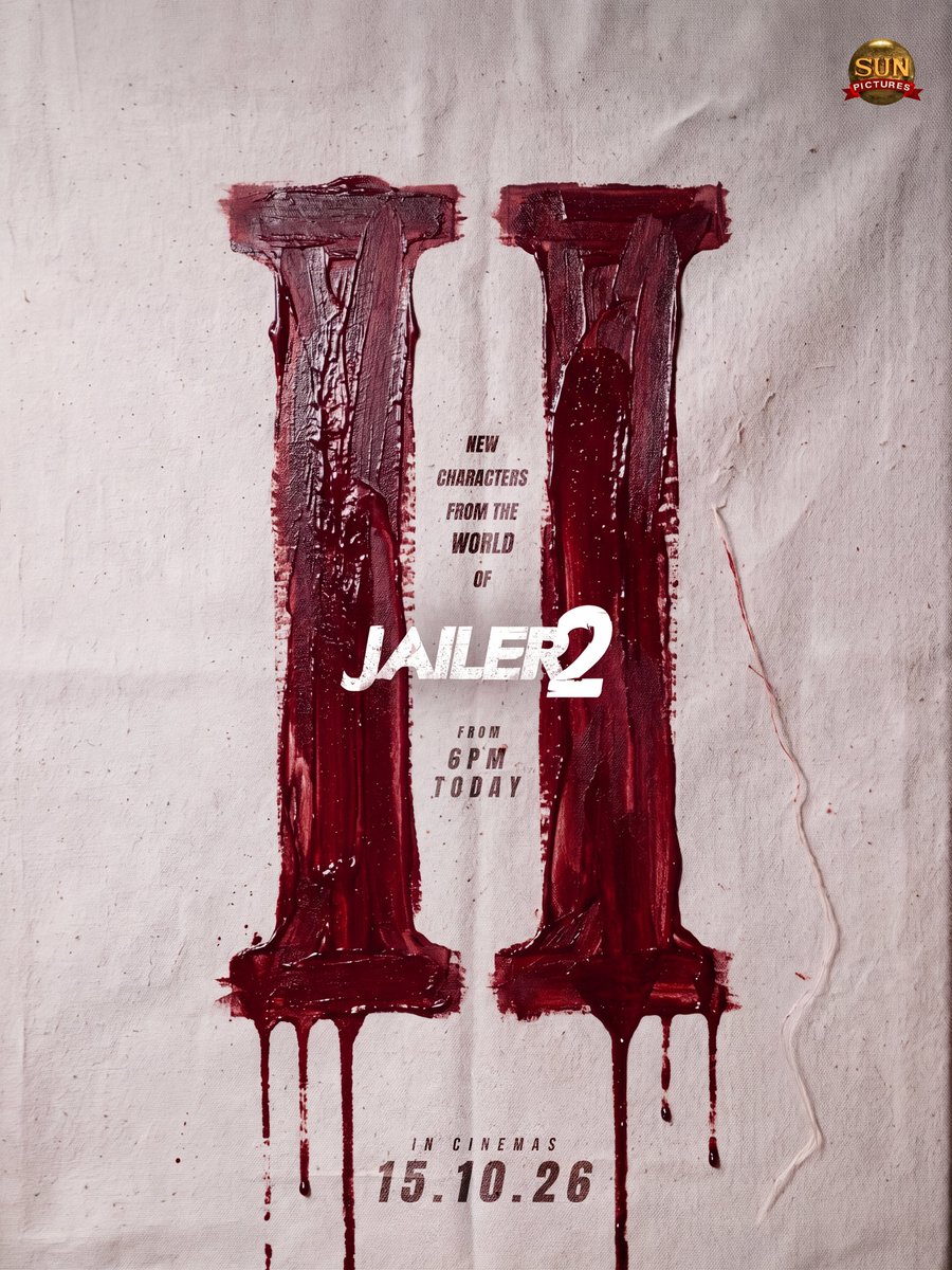 sunpictures's tweet photo. Character reveals from the world of jailer 2, From Today 6 PM 🔥

@rajinikanth @Nelsondilpkumar @anirudhofficial @vijaykartikdop @Nirmalcuts @ChethanDsouza @AlwaysJani @KiranDrk #PallaviSingh @valentino_suren @Alagiakoothan #SantoshRaju @kabilanchelliah @kuchirayar73 @RIAZtheboss #Jailer2FromOct15