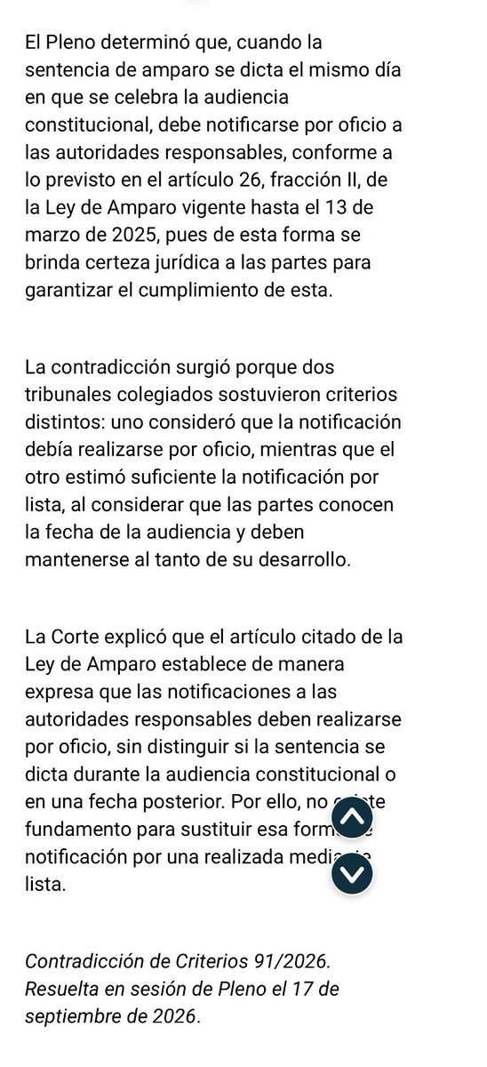 veroosornio's tweet photo. ⚠️Se determina que las sentencias de #amparo dictadas en audiencia constitucional deben notificarse por oficio a las autoridades responsables.

🔗 https://t.co/ddrVe93Pjx https://t.co/PKhxEFDfm2