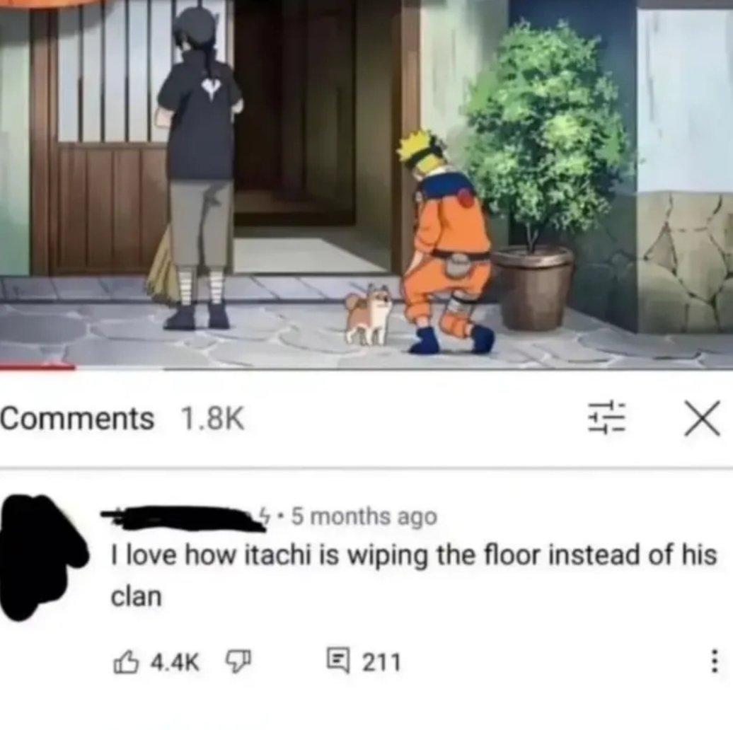 RiteshC76's tweet photo. Itachi really had a whole clan to wipe… but chose the floor 😭💀 https://t.co/PPGaRBZXGS