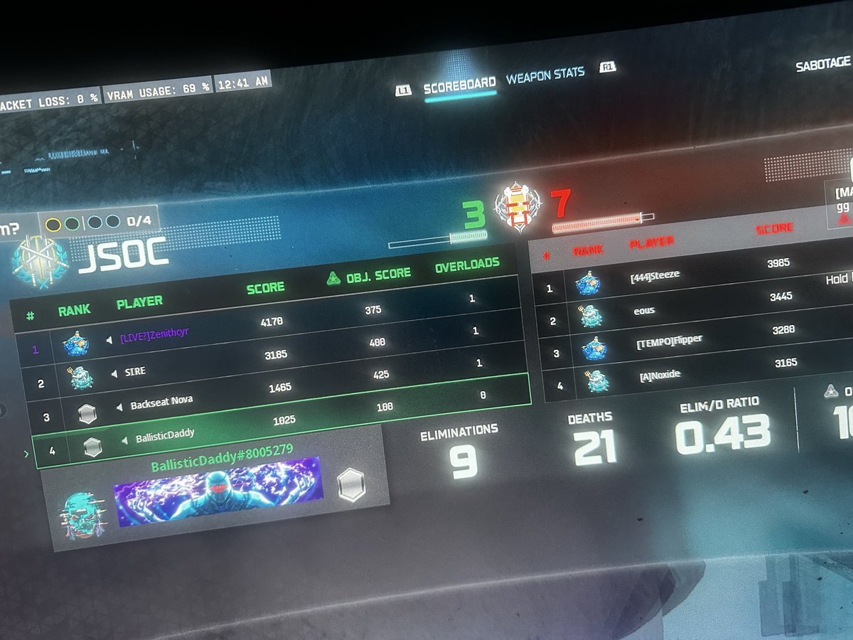 Zenithcyr's tweet photo. Top fragged my placement in a 8-1 OVL got placed D1 and now my teammates are legit terrorist. I think I might just hibernate until MW4 https://t.co/mvPQ91UH6n