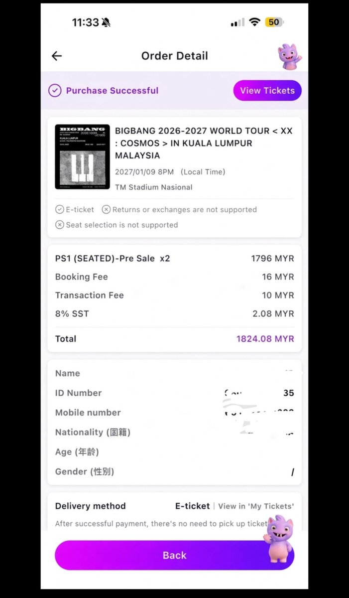 aisha_yisha's tweet photo. 🇲🇾WTS Bigbang PS1 x 2, not high price just want money backkk
✅Can be enter togather 

Only 1 ticket, very very very limited
#BIGBANGinKL https://t.co/fQv8q3ryxt