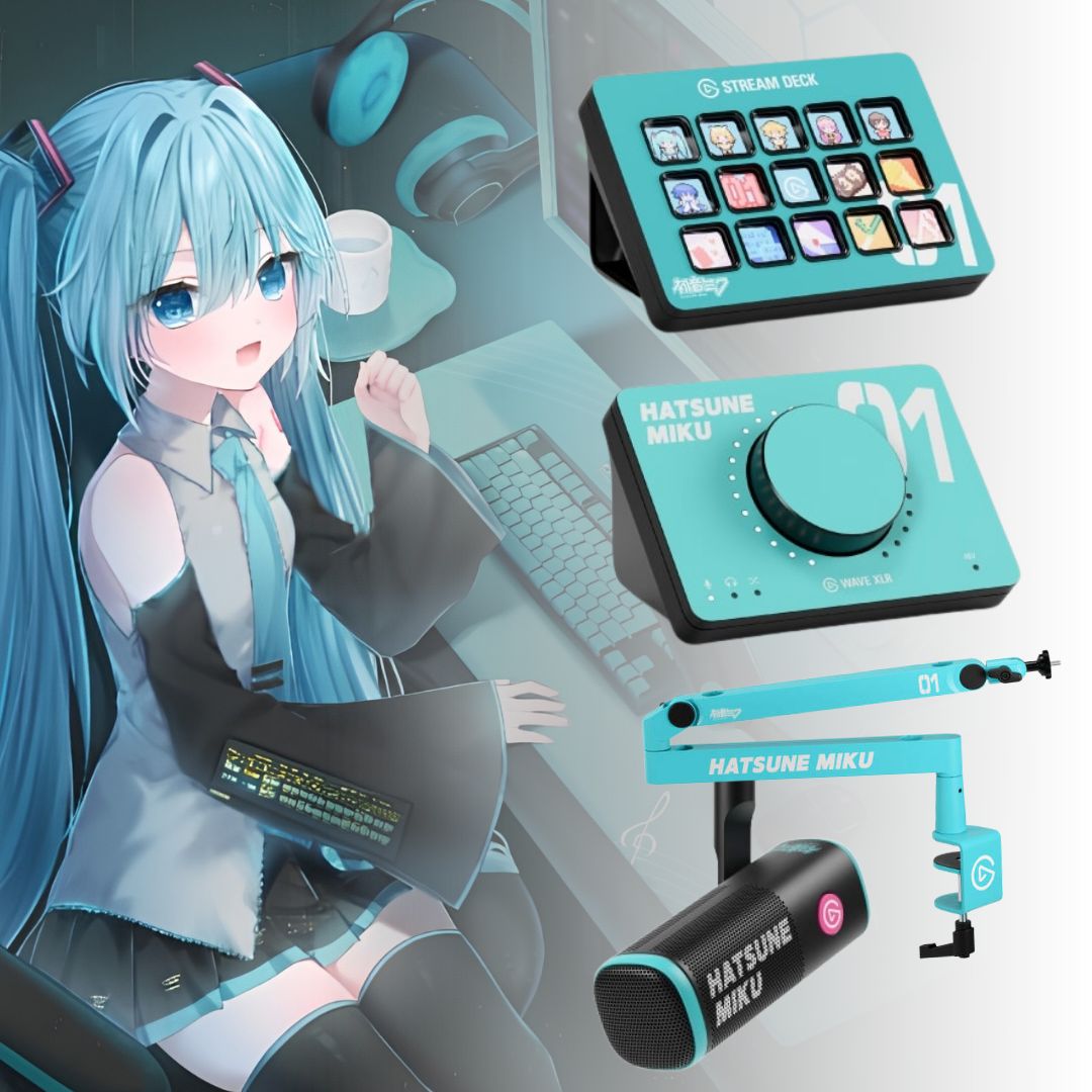 mecchaJP's tweet photo. 🩵🎧 Your streaming setup just got a Hatsune Miku upgrade! 
Hatsune Miku x Elgato - Stream Deck MK.2, Wave XLR &amp; Wave Mic Arm LP ✨️ Available Now at the link below!
🛑 https://t.co/9NdD56aN6M

#HatsuneMiku #Elgato https://t.co/rCTNAK4bjt