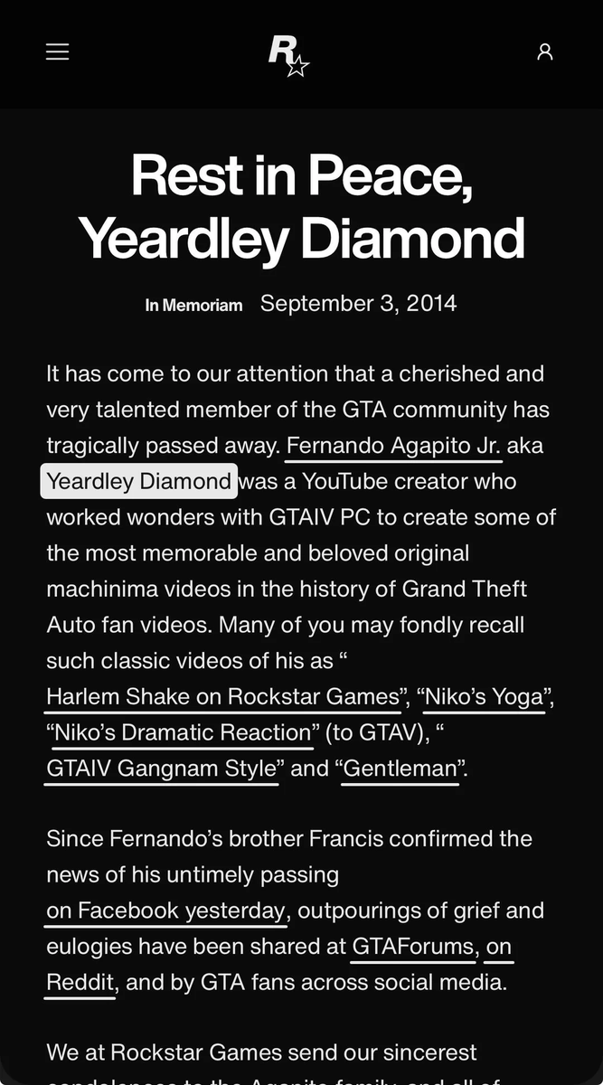Urban_GTA_6's tweet photo. I wish he could see how far the GTA community has come today. ❤️

Rest in peace, Yearlley Diamond. https://t.co/SaNnx7yr4v