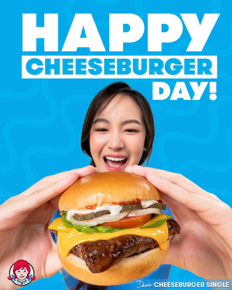 wendys_ph's tweet photo. Today’s vibe check: extra cheesy. 🍔 Time to hard launch your cheeseburger era, with freshly grilled patties, obviously!

Happy Cheeseburger Day! 🔥

#WendysPH #CheeseburgerDay https://t.co/LlXpdg2gzs