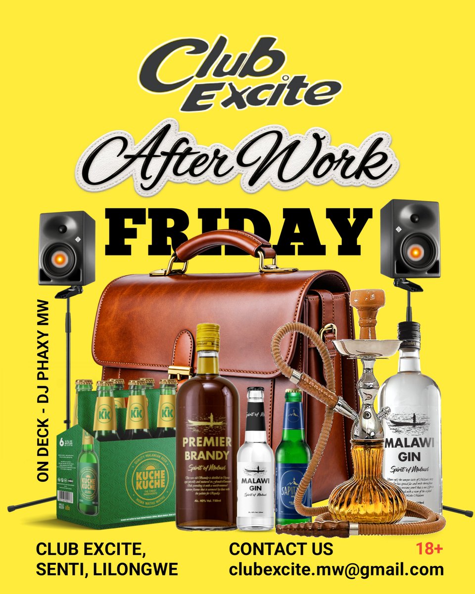 clubexcite265's tweet photo. πΌπ₯ AFTER WORK FRIDAY @ CLUB EXCITE!
Work is done. Now it's time for drinks, shisha & music.
π§ DJ Phaxy MW on deck!
π Senti, Lilongwe
π https://t.co/r457tP9TxW
Pull up! π₯
#ClubExcite
#AfterWorkFriday
#FridayVibes
#LilongweNightlife
#DJPhaxyMW https://t.co/bAeq6PVYAB