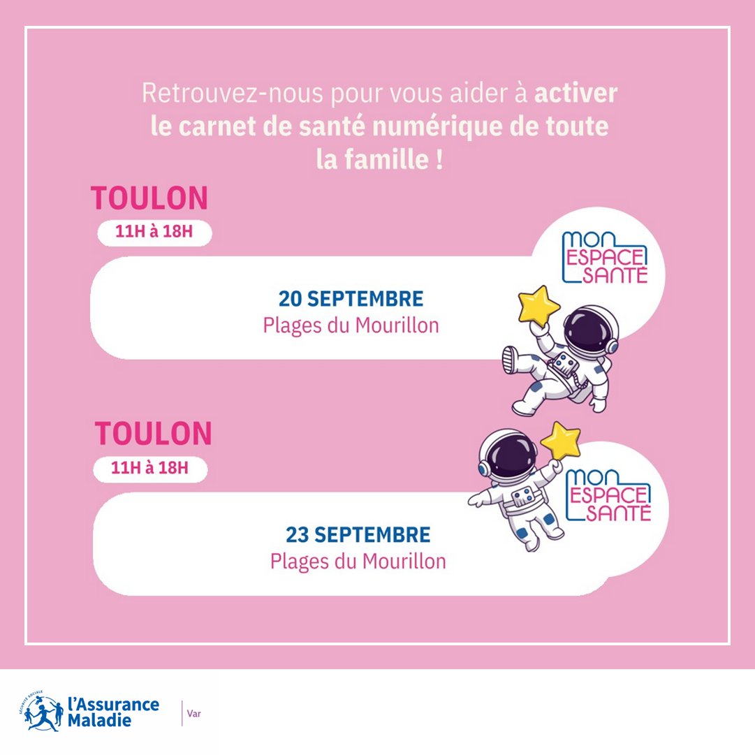 cpam83's tweet photo. Mon espace santé vient à la rencontre des familles !
En cette rentrée, la CPAM du Var se mobilise aux côtés de l’Innovation e-Santé Sud pour aller au plus près des parents et des enfants et les accompagner dans la découverte et l’activation de Mon espace santé. https://t.co/3R9SYLjphS