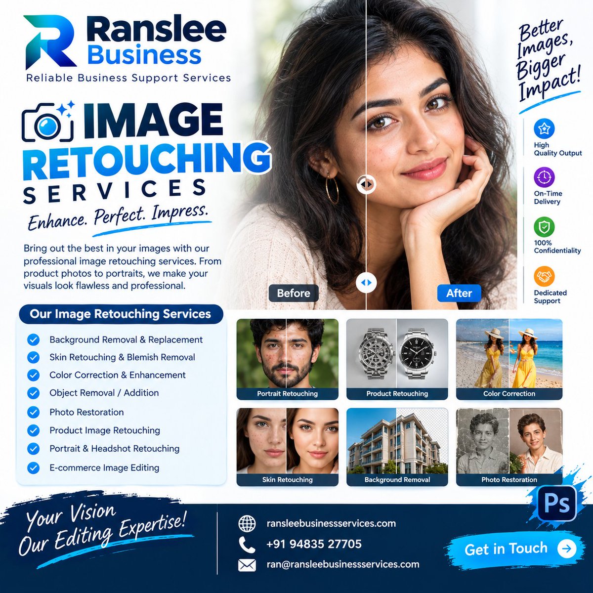 ransleeimage's tweet photo. Please come to our professional photo editing service Photo retouching, products retouching, portrait shoot retouching.  We don't use any AI tools for image editing. ran@ransleebusinessservices.com https://t.co/E3m4JETnN1