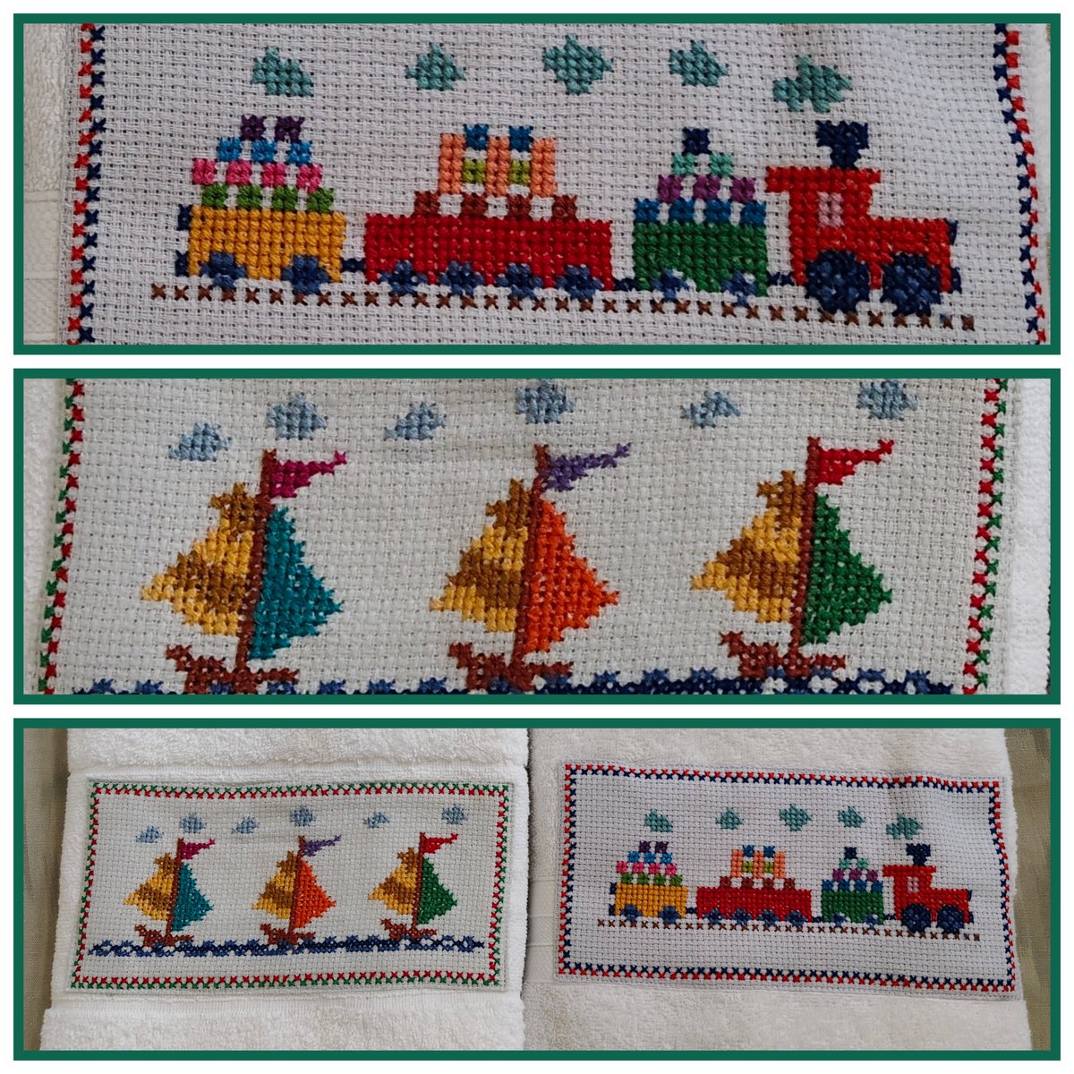RashnaGazder's tweet photo. Cross Stitching for me is not only pure enjoyment but a great way to relax. A daily habit frankly !!! 
This time, instead of floral and geometrical designs I worked baby bath towel patches for a friend. Pretty shades and lots of fun! https://t.co/rGEzDJ1ynr