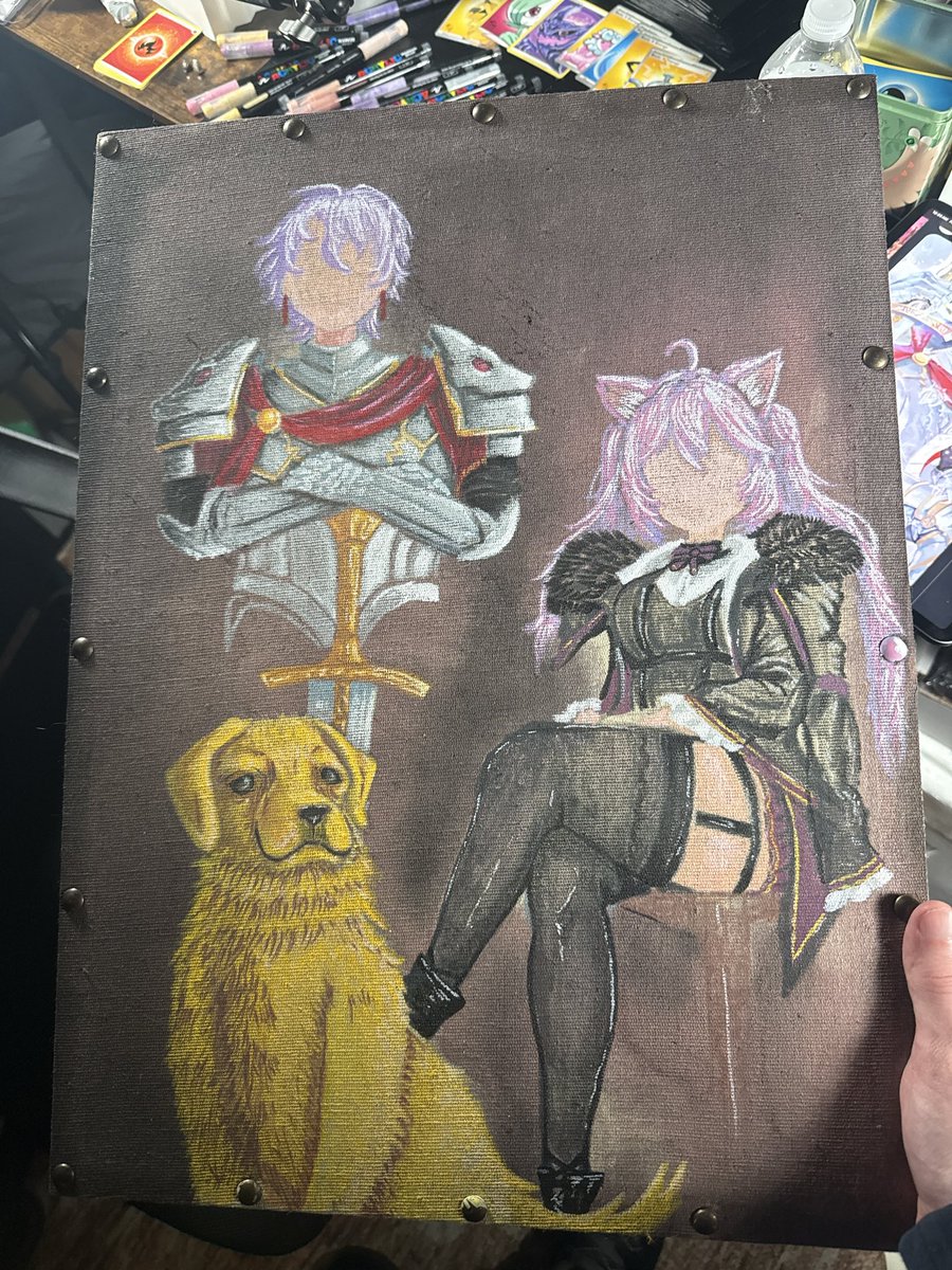 eepprraa's tweet photo. WIP
Proud of how it’s turning out so far :p 
#aethelart #nyanart 
Acrylic/ink on burlap canvas https://t.co/FoBstgsh0D