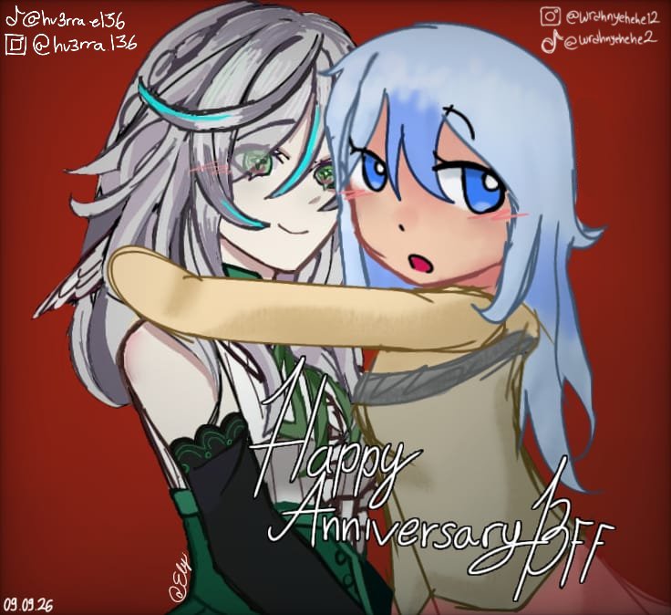 Elyya136's tweet photo. *• 🎀 ✿ ⊱ Upload a picture from a few months this year! 
• My BFF with Ceri (July 9) 
• My BFF with Mpnika (September 9) 
• Commission from @ryl_evanescia https://t.co/nWtyJuXeAj