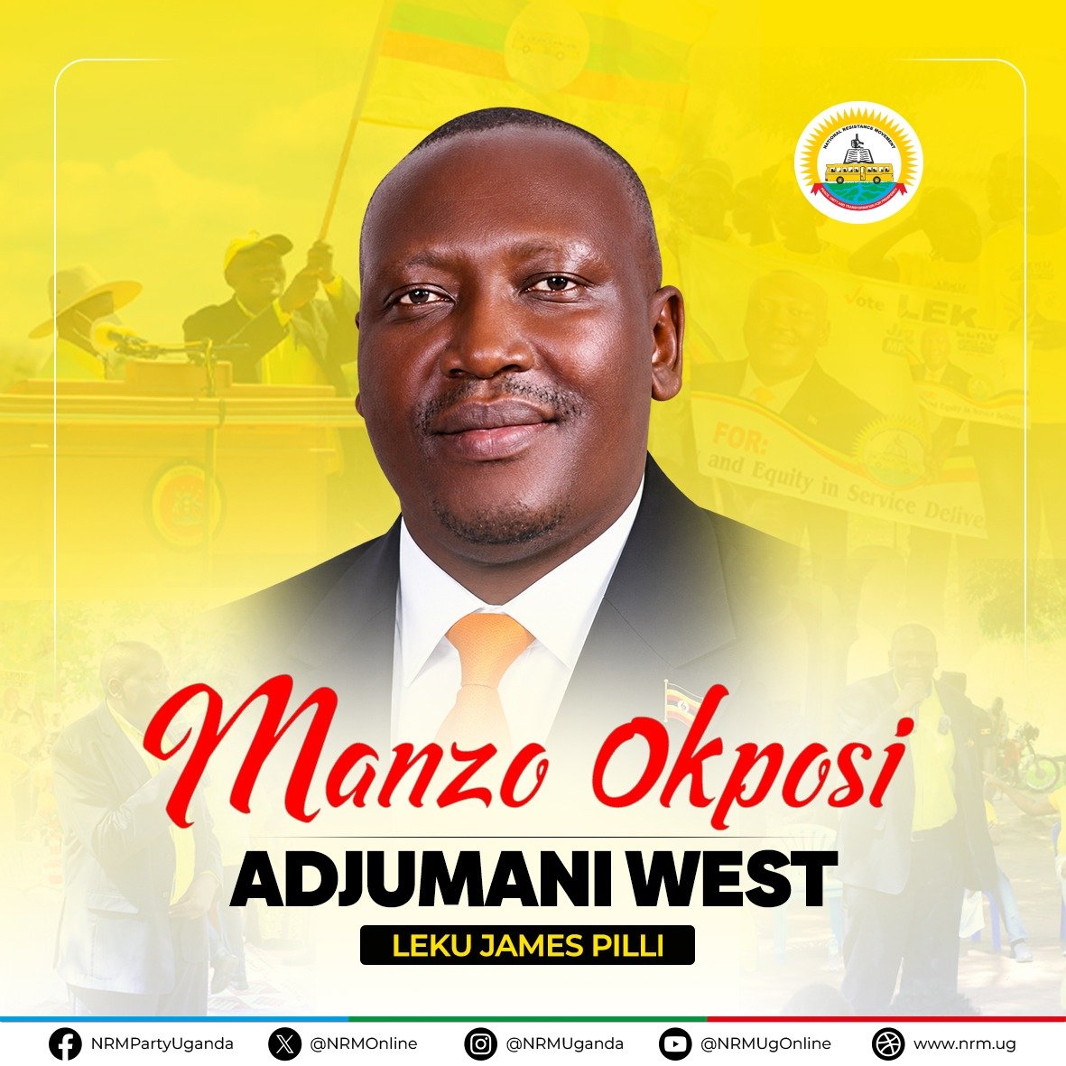 NRMOnline's tweet photo. Congratulations Hon Leku James Pilli upon your landslide victory. We wish all the best as you embark  on your new journey of representing the people of Adjumani West in the 12th Parliament. #AdjumaniWestDecides https://t.co/7TohDuAwYX