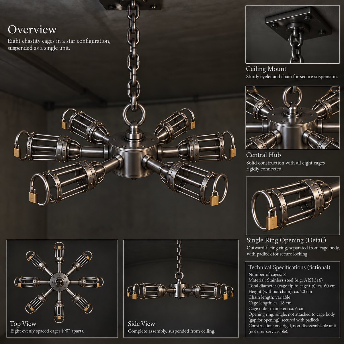 goodboyacademy1's tweet photo. We all heard about these cages where two boys have a cage together. What if there would be a chance to store up to 8 boys, maybe with a spinning table under their feet😈 RT if you think that would be perfect to store the good boys. Mention your friends you want to share this with https://t.co/ckIwHKKcbk