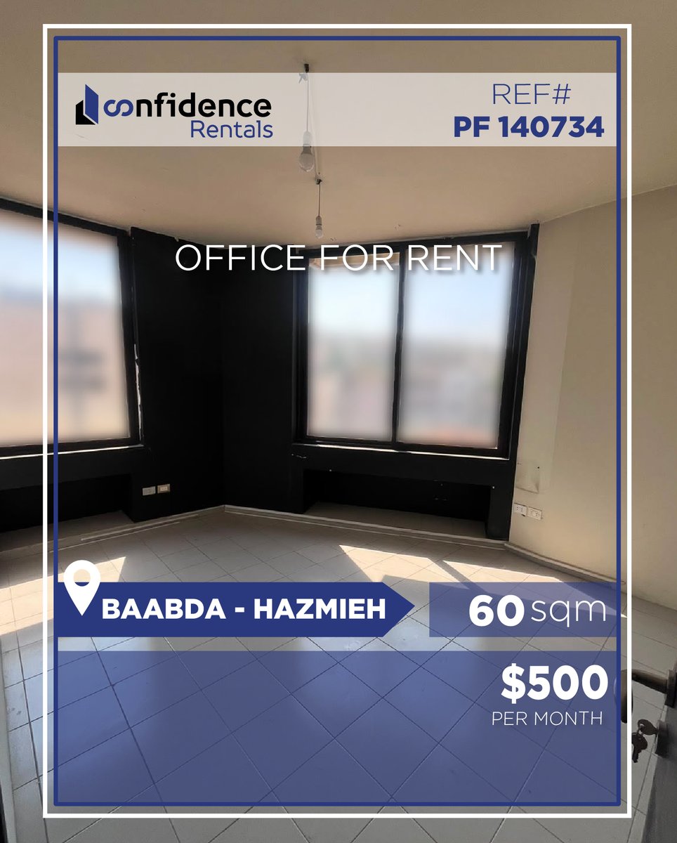 confidence_cre's tweet photo. Price : $500/month + one month commission
A bright and airy 60 sqm office
For more information do not hesitate to contact us 71000850
REF#PF140734
#LebanonRealEstate #BeirutRealEstate
#CONFIPF
J https://t.co/4plSVHRvld