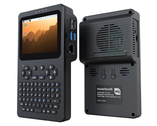 eleshop's tweet photo. 【商品情報】WAVESHARE PocketTerm35-RPI-ACCE-EN / 34031
Raspberry Piが手のひらサイズのLinux端末に！キーボード＆タッチ操作に対応した開発・電子工作に楽しい携帯型コンピューターです。ラズパイ4or5を搭載して自分だけのポケット端末を作ろう！いつでもどこでもラズパイを使った開発ができます。 https://t.co/FOvXf96xXK