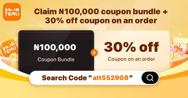 katordaniels's tweet photo. 💥 Flash drop! Temu codes are here. Don’t Miss Out! 🎉
【 alt552908 】 Unlock a ₦100,000 Coupon Bundle + 30% OFF on your first Temu app order!  👉 https://t.co/UQSqunDGPo https://t.co/Mjv1miBazi