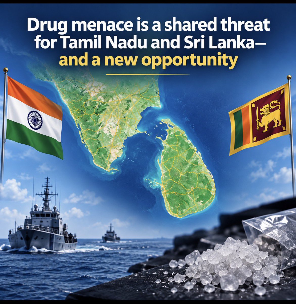 SriLankaTweet's tweet photo. Sri Lanka and Tamil Nadu are both suffering from the growing drug menace 🚨

The Palk Strait should not only be seen as a source of disputes, but also as a space for cooperation.

Now is the time for Sri Lanka and India to work together to combat drug trafficking, strengthen maritime security and protect communities on both sides. 
🇱🇰🇮🇳

@pathfinderSL @MilindaMoragoda 

Drug menace is a shared threat for Tamil Nadu and Sri Lanka—and a new opportunity

By Milinda Moragoda

The Print 2026.09.17

A high-level political dialogue between Sri Lanka and Tamil Nadu, supported by the Indian government, followed by a joint mechanism for cooperation would be a useful first step.
 
The waters of the Palk Strait have long connected India and Sri Lanka, but they have also been a source of tension. Today, they could provide an opportunity for a different kind of cooperation.
India and Sri Lanka have a good relationship and maintain a regular political dialogue. Defence, maritime, and economic cooperation have expanded in recent years. The more complicated dimension has historically been the relationship between Tamil Nadu and Sri Lanka.
The legacy of the separatist conflict continues to influence that relationship, while the fisheries dispute has periodically created tensions between communities on both sides of the Palk Strait. These are sensitive matters that require patience and political understanding.
There is, however, another issue that crosses the Palk Strait and affects both societies: drugs.
The growing narcotics problem in Sri Lanka and Tamil Nadu is a serious challenge. It could also provide an opportunity for cooperation in an area where their interests are fundamentally aligned.
Sri Lanka’s drug problem is no longer simply an urban phenomenon. It has spread into communities across the country, including rural areas. Jaffna and the Northern Province, which have had to contend with the long social consequences of the war, are also facing serious concerns about drug use among young people.
The emergence of synthetic drugs, particularly crystal methamphetamine, or ice, has added a new dimension to a problem previously more closely associated with heroin and cannabis.
Tamil Nadu faces its own substantial challenge. Its large population, transport networks, ports, and proximity to Sri Lanka create vulnerabilities to international trafficking, while the state is also dealing with consumption and addiction within its own communities.
The two situations are not identical. But their geography means they cannot be looked at entirely separately.
A practical initiative
The issue is already receiving attention at the highest political levels on both sides of the Palk Strait. Sri Lanka has made combating the drug menace a national priority, while Tamil Nadu has also intensified its campaign against narcotics. During the recent visit of Defence Minister Rajnath Singh to Colombo, President Anura Kumara Dissanayake sought India’s support for Sri Lanka’s efforts against drug trafficking.
This creates an opening for a practical initiative.
At the highest political levels, Sri Lanka and Tamil Nadu could begin a direct dialogue on the narcotics challenge, with the involvement of the Indian central government. A joint mechanism could then bring together relevant authorities from both sides.
Read more https://t.co/lgeAiJ79jt