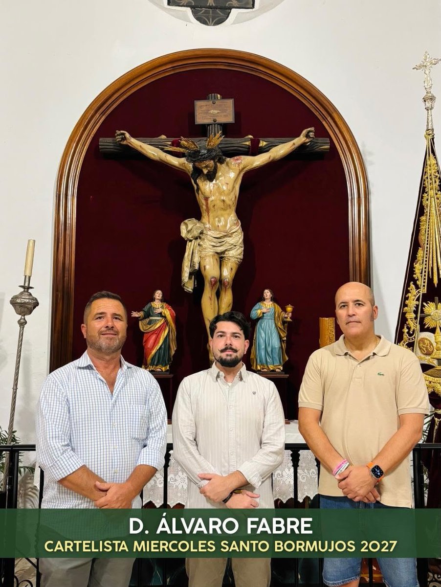 VCruzBormujos's tweet photo. 𝐂𝐀𝐑𝐓𝐄𝐋𝐈𝐒𝐓𝐀 𝟐𝟎𝟐𝟕 / Desde estas líneas anunciamos el nombramiento de 𝐃. 𝐀́𝐥𝐯𝐚𝐫𝐨 𝐅𝐚𝐛𝐫𝐞 como cartelista de nuestra próxima 𝙎𝙚𝙢𝙖𝙣𝙖 𝙎𝙖𝙣𝙩𝙖 𝙙𝙚 𝘽𝙤𝙧𝙢𝙪𝙟𝙤𝙨 𝟮𝟬𝟮𝟳. https://t.co/dg0xD7Vc3u