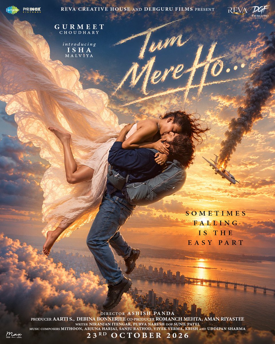 taran_adarsh's tweet photo. 'TUM MERE HO': AN INTENSE LOVE STORY WITH ACTION & ADVENTURE – 23 OCT 2026 RELEASE... #GurmeetChoudhary and #IshaMalviya have been paired for the first time in #TumMereHo, which marks Isha's #Bollywood debut.
The film, directed by Ashish Panda, is slated for a theatrical release on 23 Oct 2026.
Produced by Reva Creative House and DebGuru Films, with distribution by PVR Pictures... Produced by Aarti S and Debina Bonnerjee, and co-produced by Romanch Mehta and Aman Riyastee.
Written by Niranjan Iyengar and Purva Naresh.