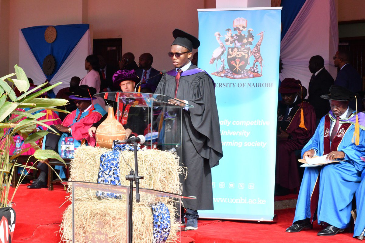 UoNbuiltenviron's tweet photo. A proud moment for the @UoNBuiltEnviron Department of Architecture!!!!!!!
Congratulations on producing the #UoNClass2026 Valedictorian, M’Mwirabua Mark Murimi, during the 75th @uonbi Graduation Ceremony! #UoNGraduation #WeAreUoN #SiniUoN https://t.co/nEA8STQKaC