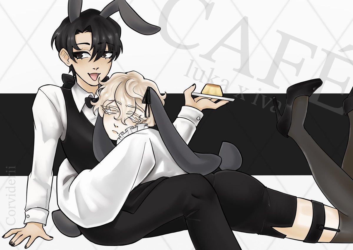 corviderii's tweet photo. café bunnies | ivanluka https://t.co/3TFHwGlTqI