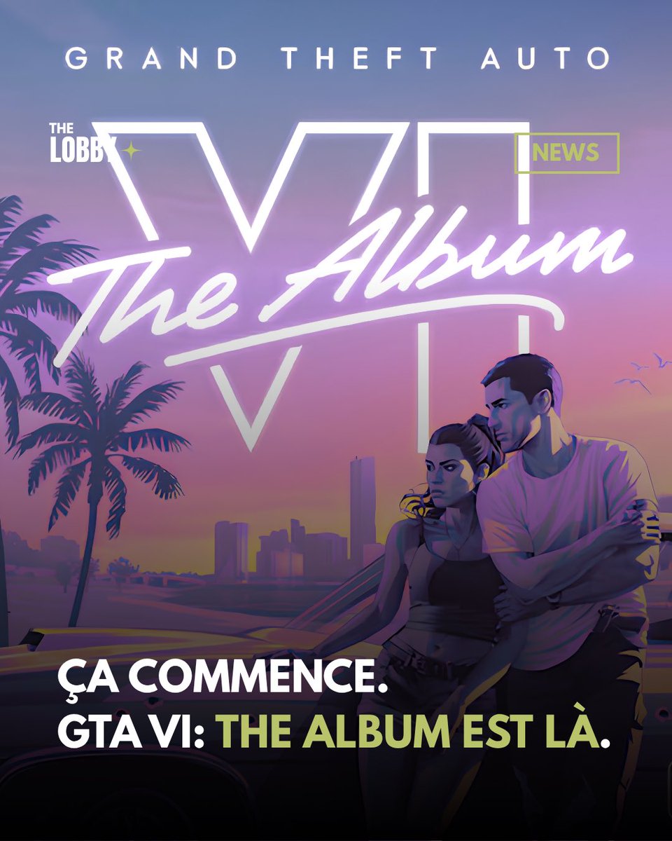 THELOBBYfr's tweet photo. 🚨C’est officiel : GTA VI aura son propre album de 34 morceaux originaux. 

Travis Scott, Yung Lean, Future, Metro Boomin, PinkPantheress, Fred again.., Rauw Alejandro, Keith Richards… Six titres sont déjà disponibles. 

Rockstar passe à la vitesse supérieure. 

#gaming #gta6 https://t.co/LAlEz5Yzst