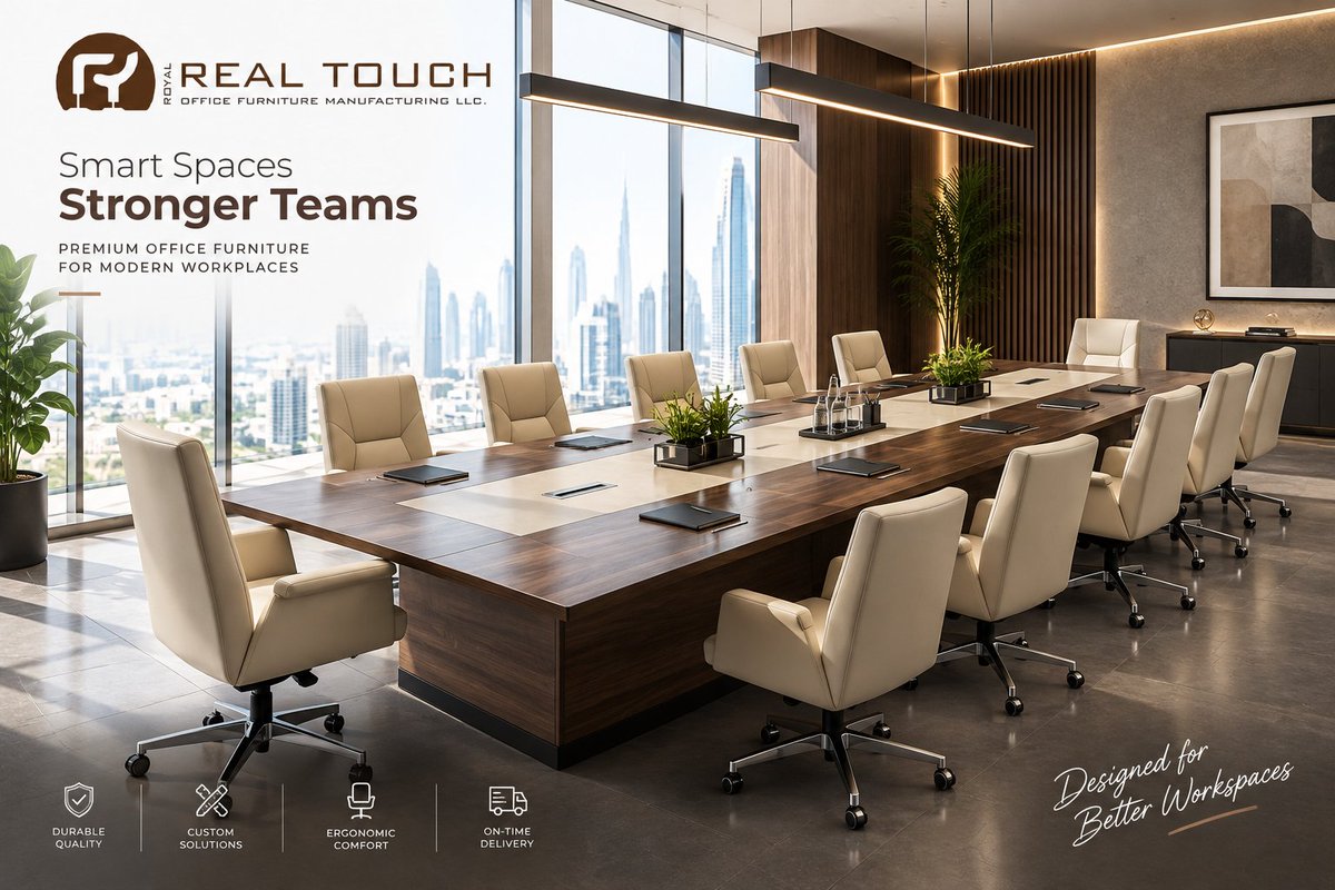 OfficeFurn94917's tweet photo. Meetings don't always need a boardroom.

The Verona Counter-Height Executive Table creates a flexible space for quick huddles, brainstorming and informal collaboration, with an elevated design made for modern offices.

���� https://t.co/rNSu36BG6R

#OfficeFurnitureDubai https://t.co/hrqwzCY1BF