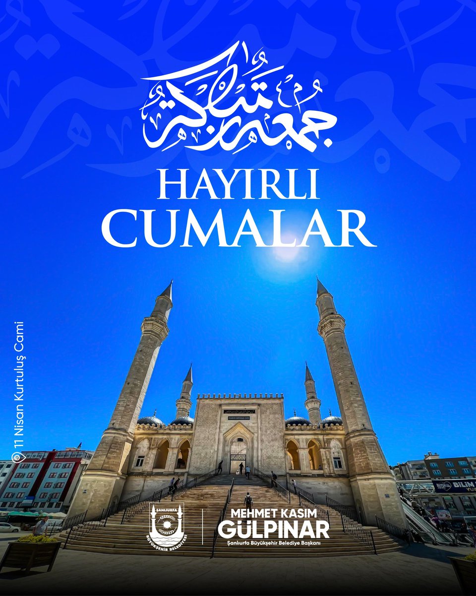 sanliurfabld's tweet photo. Cumanın hayrı ve bereketi hepimizin üzerine olsun. https://t.co/UdvmtQ5Pcm