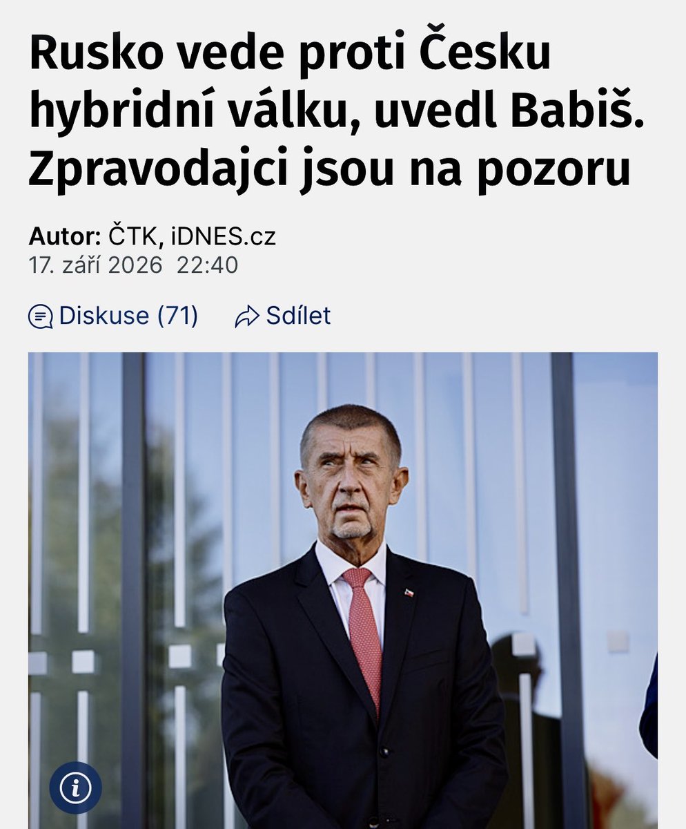 DavidSoukupDS's tweet photo. Tentokrát budu velice hodný a konstruktivní. Dobře, jsem rád, že pan premiér potvrzuje to, před čím celé roky varují zpravodajské služby. A když problém potvrzuje, tak s ním má šanci udělat víc než předchozí i jeho vláda. Tedy vymést rezidenturu, vybudovat silný a koordinovaný STRATCOM (který jeho vláda zrušila, ale proč ho nevybudovat znovu), dostat do všech škol výuku moderních dějin a kritického myšlení a udělat z obrany rozpočtově i personálně skutečnou prioritu a svěřit jí někomu jinému než SPD.