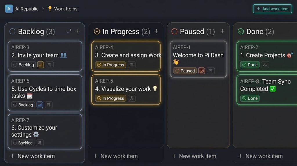 pidashai's tweet photo. Pi Dash - The 1st open source kanban for your AI agents, you create tasks, Pi Dash auto assign to AI agents (Codex, Claude Code etc) to work on: https://t.co/EVPQOPeYJ8 https://t.co/B7od9ISDQ3