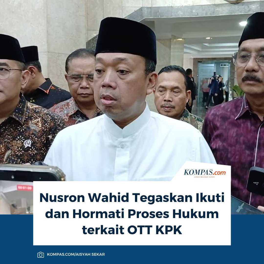 kompascom's tweet photo. Baca di sini: https://t.co/D9TMA0VcQ2

Menteri Agraria dan Tata Ruang/Kepala Badan Pertanahan Nasional (ATR/BPN) Nusron Wahid menghormati proses hukum yang ada menyusul Operasi Tangkap Tangan (OTT) yang menjerat 8 orang pegawai Kementerian ATR/BPN.

~KQ #NusronWahid #MenteriATR [20260918130651321]