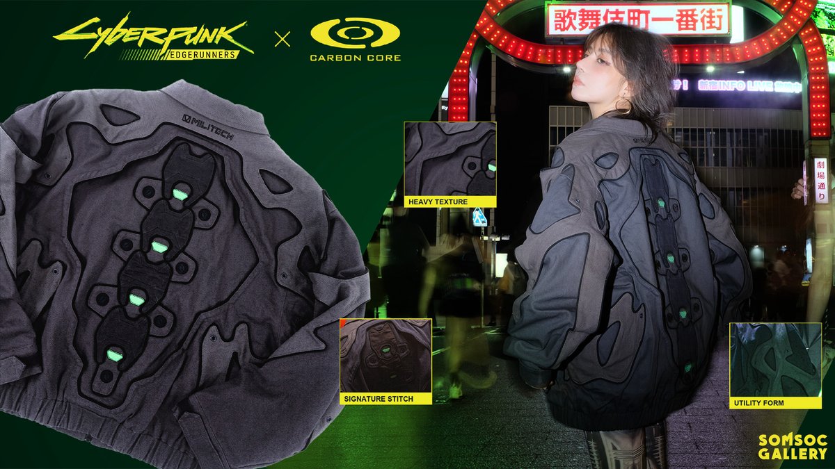 Somsocgallery's tweet photo. CARBON CORE ×『Cyberpunk: Edgerunners』
日本初上陸。
公式ライセンスアパレルを9.19よりSOMSOC GALLERYにて発売。
「物語をまとう。」
▶︎ https://t.co/5a1HRoEECZ

#CyberpunkEdgerunners #CARBONCORE #SOMSOCGALLERY https://t.co/t1Qxb7GA9E