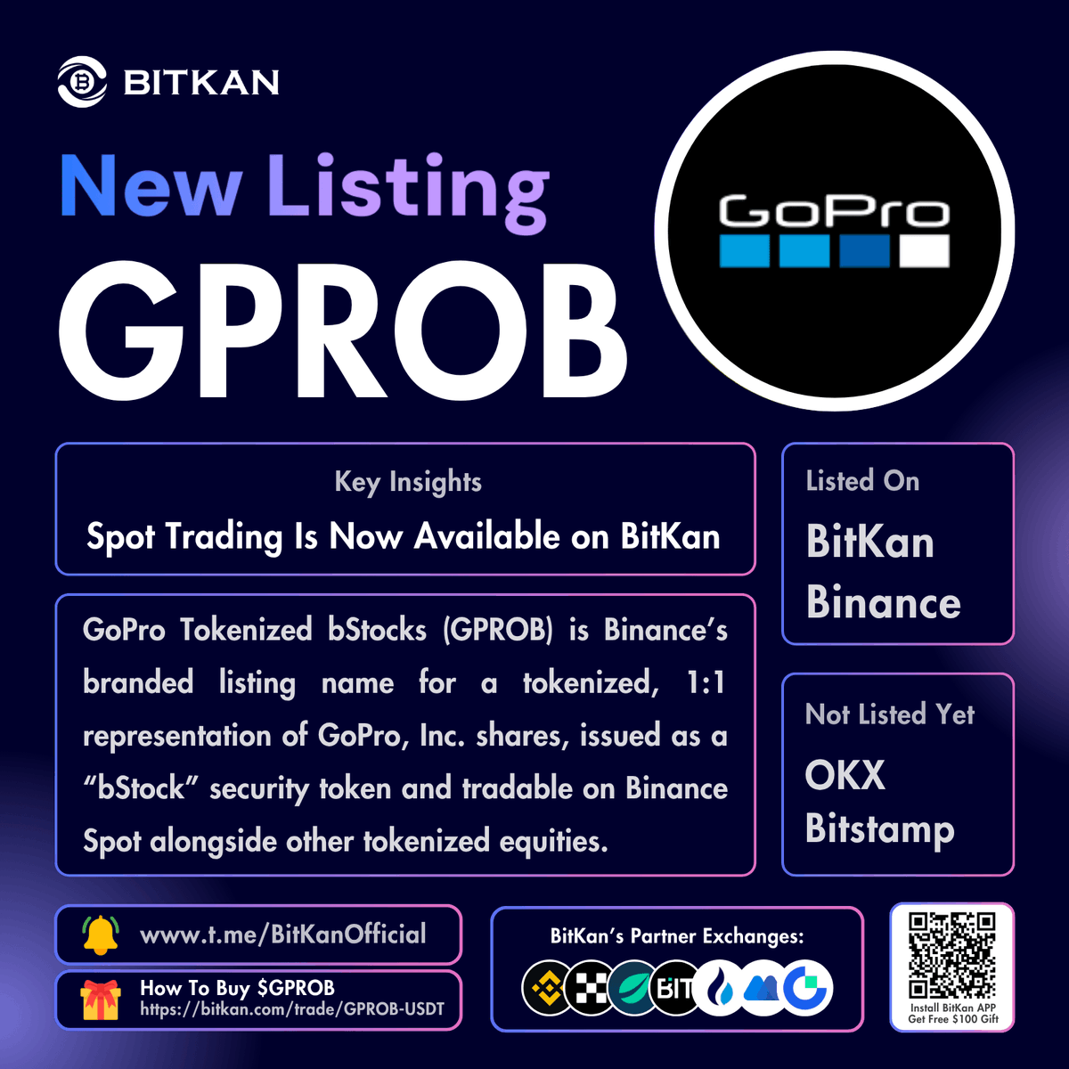 BitKanOfficial's tweet photo. π₯ New Listing: @GoPro #GPROB spot trading pair is now available for trade on BitKan Crypto Exchange
$GPROB Spot Trading Pair:
https://t.co/Gt3s3zFZMs
Official #BitKan Announcement
https://t.co/vRTbmYd1ux
Free $100 New User Sign-Up Gift:
https://t.co/41X7Ajq1D2 https://t.co/mRya01wNif