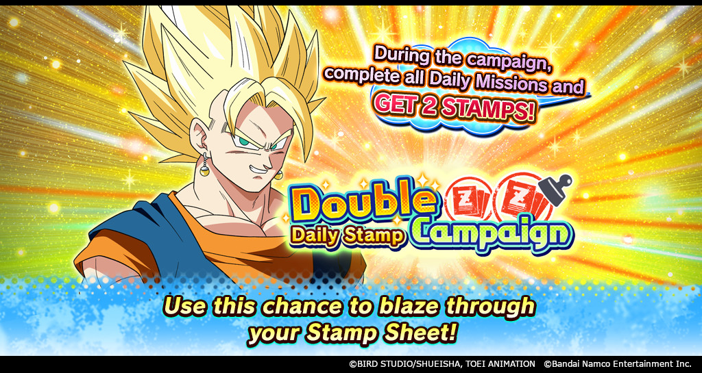 DB_Legends's tweet photo. ["Double Daily Stamp Campaign" Is On Now!]
Complete Daily Missions to get two Stamps per day for a limited time only! Log in every day during the campaign and fill out your Daily Stamp Sheet in a flash!

#DBLegends
#DragonBall
#SummerFest2026 https://t.co/v3rl9KWG9e