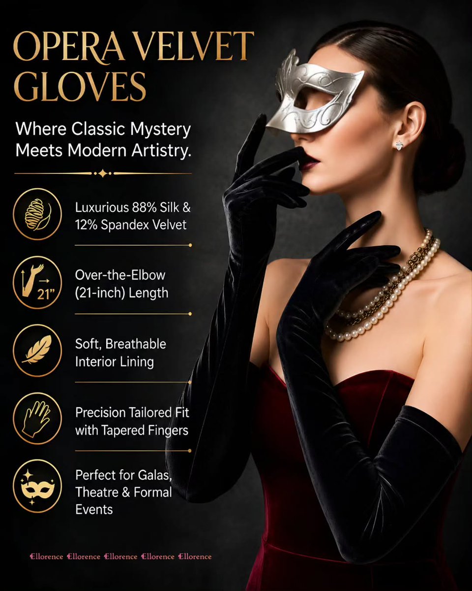 BrittaSumaran's tweet photo. Can one accessory make your entire look 10× more luxurious? Our Opera Velvet Gloves add a timeless, elegant finish to any outfit. Velvet + spandex, 51cm long. Green, white, black, purple, wine red. Price: 390 TK. Order via DM. Cash on delivery https://t.co/04KB77e0zq