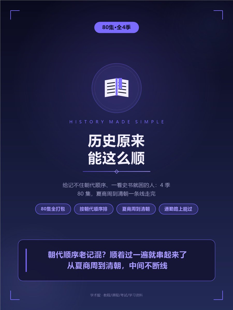 xingqing666's tweet photo. 挖到宝！80集把中国历史顺下来了
家人们谁懂啊！一直想给孩子补历史，买过几本书，翻两页就放下了，朝代顺序还是记不住😭
这次蹲到的是这一套：爆笑中国历史，一共 4 季 80 集，按朝代排得整整齐齐——

🔗 https://t.co/IrvaXo0CgV

#中国历史 #历史启蒙 #涨知识 https://t.co/ZfQQMAqaCx