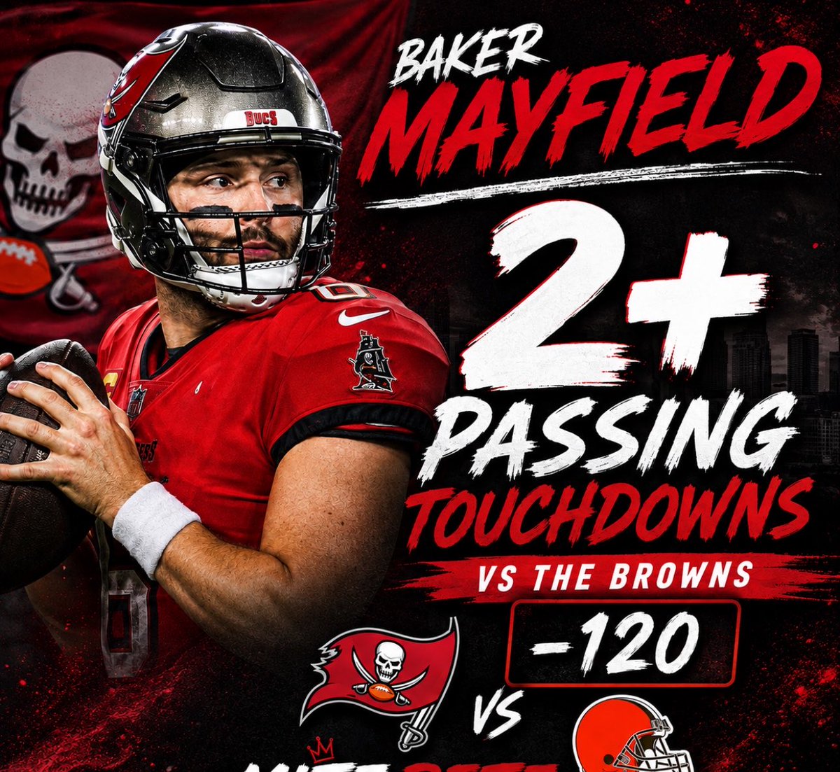 jmitz44's tweet photo. Lock🔒 of the weekend🚨
Baker Mayfield 2+ Passing Touchdowns at -120 is a certified lock🔒 

> Revenge game vs browns
> Browns defense allowed 4 passing TDs in week 1
> Despite throwing no TDs week one, baker showed good efficiency with a 98.8 passer rating
>New DC for browns https://t.co/xDghiV0ntL