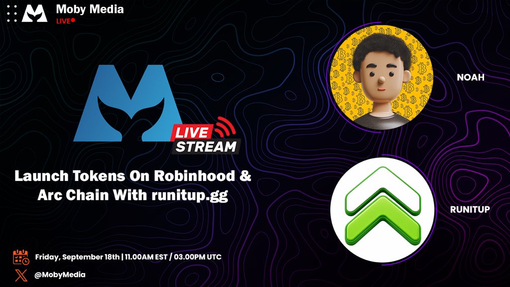 WhaleCoinTalk's tweet photo. AMA ANNOUNCEMENT📢

➡️Join: https://t.co/doOnYCvXRw
➡️Follow: @WhaleCoinTalk
🏦Join our livestream with @runitupdotgg today at 11 AM EST/ 3 PM UTC.

Don’t miss out!

Verify team @mobymedia | https://t.co/XCxx1QCURe

#RUNITUP #AMA #WCT https://t.co/bdVjog7pin