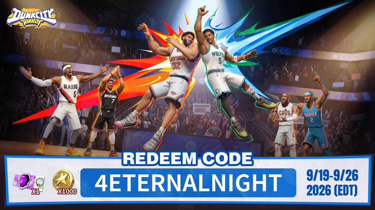 citydynastyglo's tweet photo. ๐ S9 RD5 Code Drop ๐
๐๏ธ Code: 4ETERNALNIGHT
Redeem now and claim your rewards! ๐๐ฅ
#DunkCityDynasty #CodeDrop #Season9 #Showdown https://t.co/L0wjcmHyy8