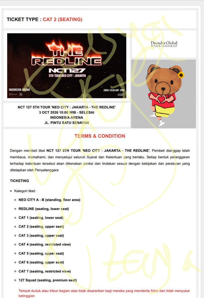 aureliatasya9's tweet photo. [TITIPAN] WTS NEO CITY 5 : THE RED LINE JAKARTA - CAT 2 

💚 Atas Nama Pribadi Yang Punya Ticket
💚 Ditukerin sampai WB
💚 Harga gak jahat suer

Mau tanya2 boleh DM Thread / IG dengan user sama 
#wts #wtb #theredline_jakarta #nct127 #nct #thredline #neocity5 https://t.co/LDy5Yd0WBi