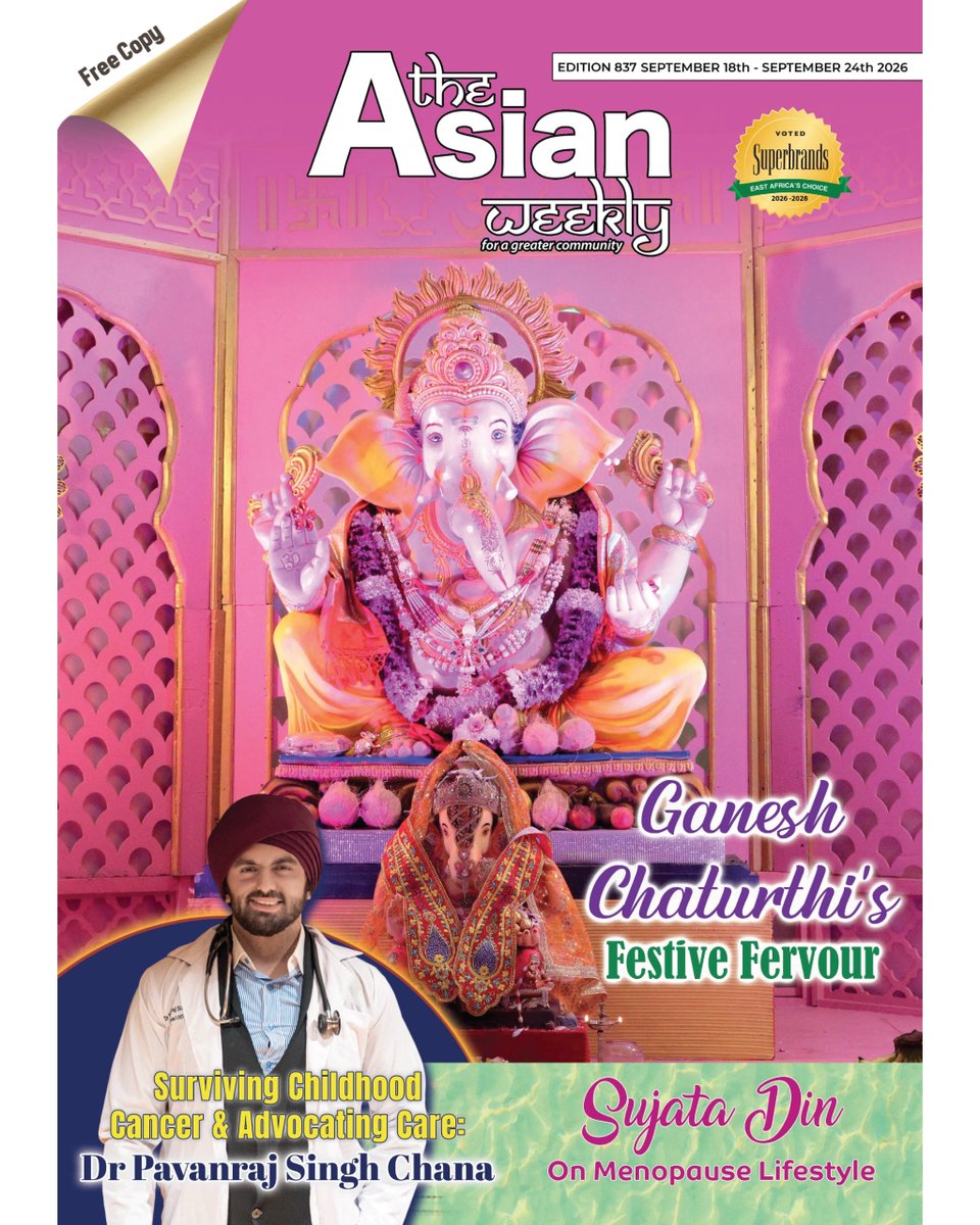 TheAsianWeekly's tweet photo. Grand Ganesh Chaturthi celebrations; Dr Pavanraj Singh Chana’s inspiring story of how he transitioned from a childhood cancer survivor into a physician; &amp; tips for eating &amp; lifestyle during menopause. These &amp; more in Edition 837.

#TAW #TheAsianWeekly #paperzine #communitypaper https://t.co/MQLedq5xl2