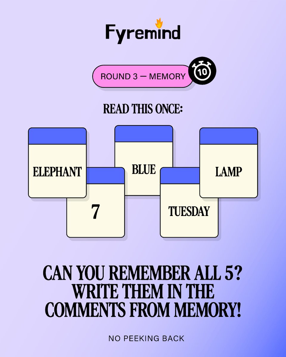 getfyremind's tweet photo. Try this new brain challenge! 🧠☕️

Give it a shot and see how far you can get. Made it to the last round? Share your answer in the comments—without looking back! 👀

How did you score?

#DailyBrainGame #Fyremind https://t.co/1AYric811e