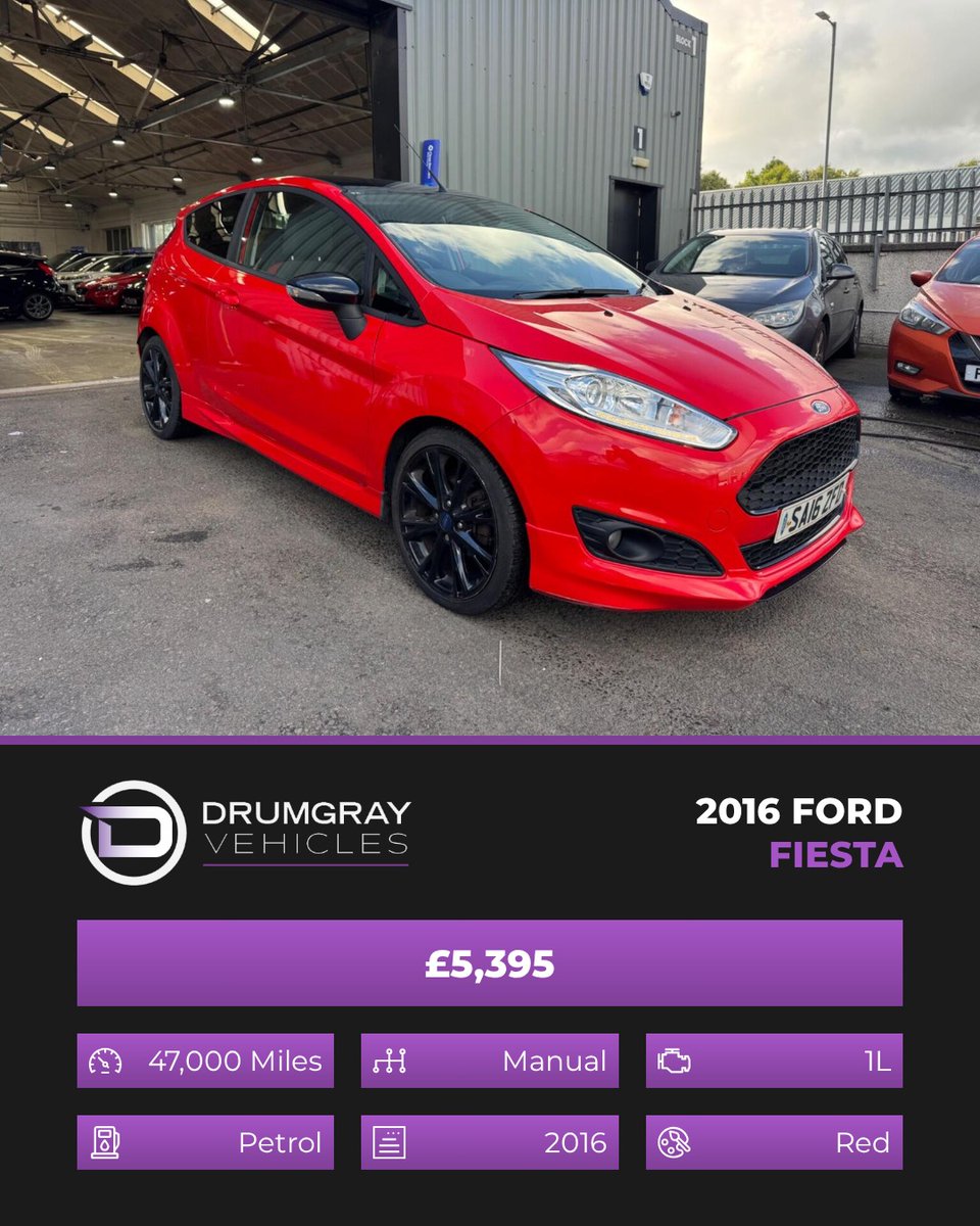 ElizabethLzhpg's tweet photo. Deposit now for only £100

2016 Ford Fiesta 1. 0T EcoBoost Zetec S – £5, 395 
1L petrol, manual 
47, 000 miles 
Finance available 
Warranty included 
Part exchange welcome 

Buy with confidence—read our 5-star reviews. Call 01236 771954 or email https://t.co/6wt2mNrQwF