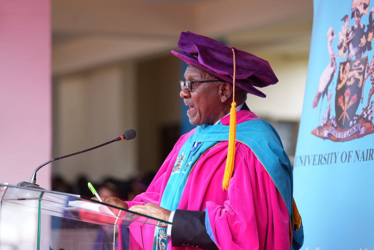 mat3sha's tweet photo. "Excellence, knowledge and innovation are not produced by lecture halls alone. They are produced by every hand that keeps this University running." Chair of Council @uonbi Prof. Chacha Nyaigoti, during the #UoN75Graduation 

#UoNClass2026 #WeAreUoN #SiNiUoN https://t.co/jiFui4AVTR