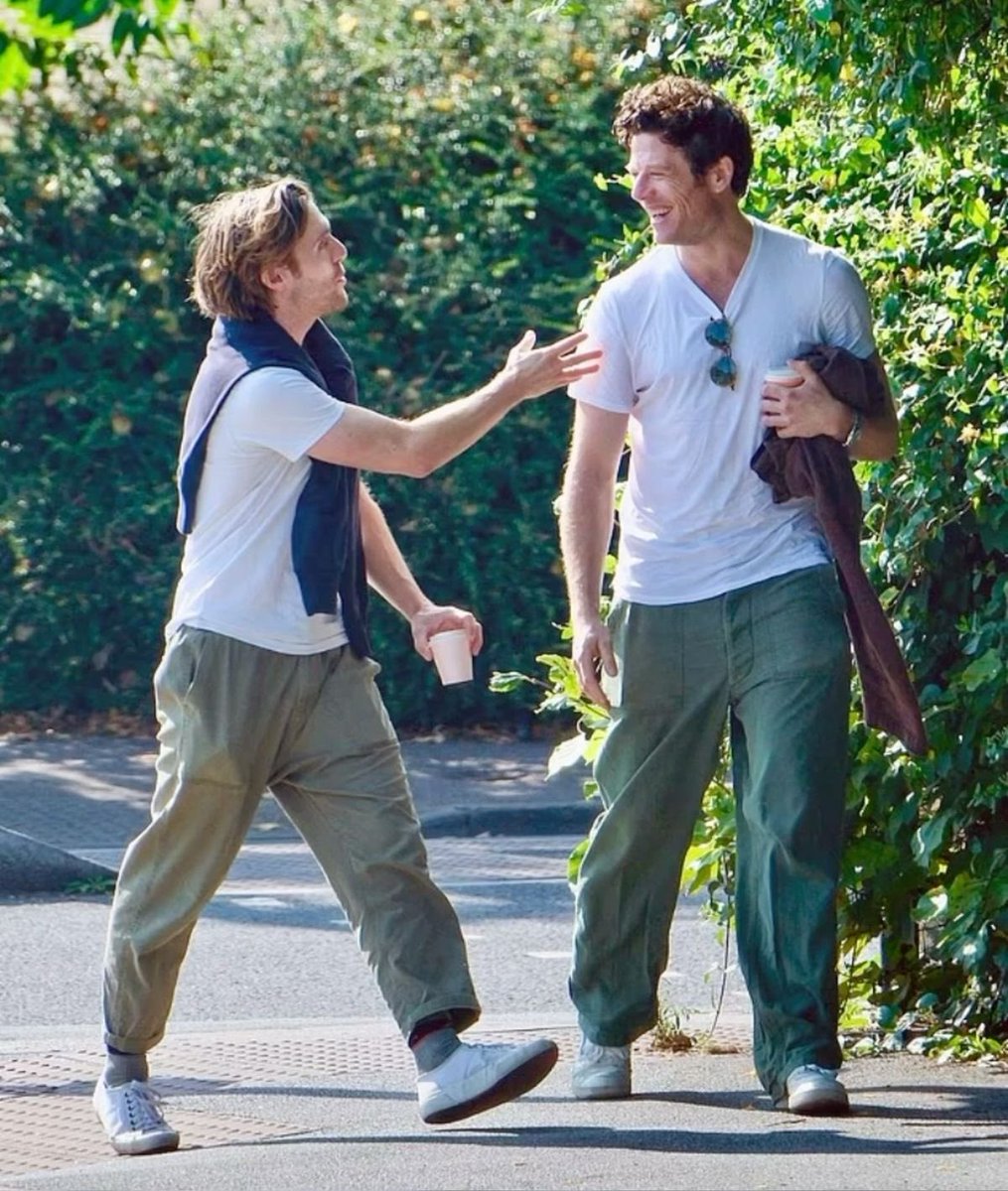 valarrmour's tweet photo. james norton kinda match his outfits with his friends while hanging out https://t.co/tIEBdJKChY